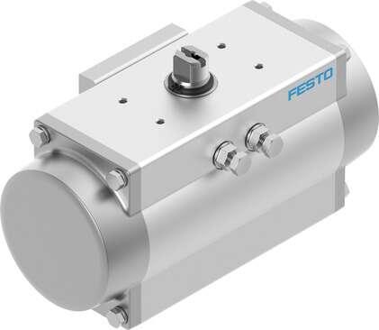 Festo 8066445 semi-rotary drive DFPD-N-80-RP-90-RS60-F0507-R3-EP single-acting, rack and pinion design, connection pattern to NAMUR VDI/VDE 3845 for mounting solenoid valves, position sensors and positioners, standard connection to process valve fitting ISO 5211, NPT c