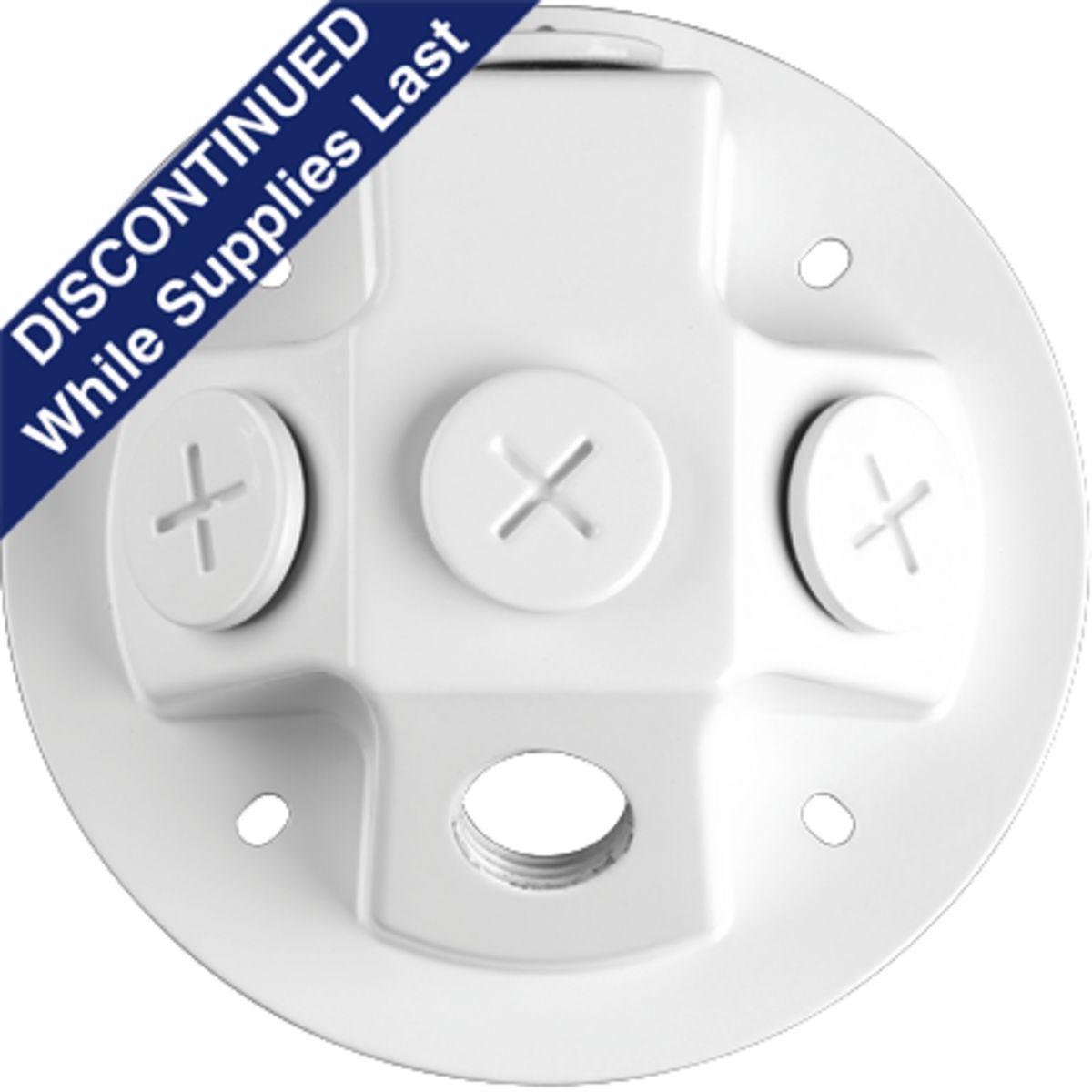Hubbell P6343-28 Backplate for the LED flood lights with die-cast construction. This back plate can be used with a single head or multiple heads and motion sensors. Heads are sold separately (P6342). White finish.  ; Backplate for the LED Security flood lights. ; Back pla