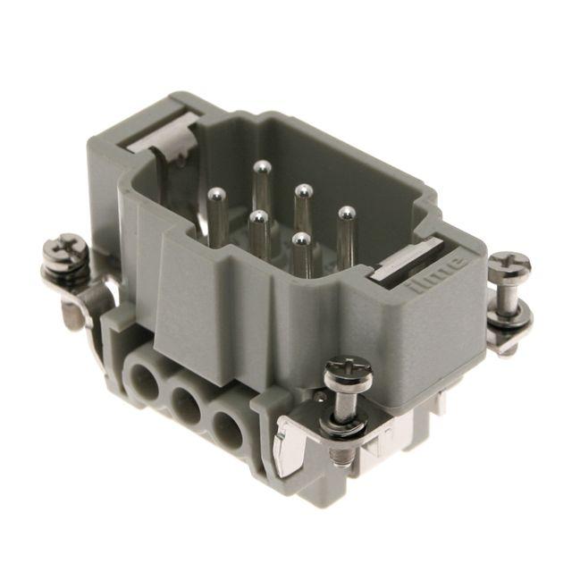 Mencom CNEM-06TX Standard, CNE series, Male Rectangular Insert, size 44.27, 6 pin, 16 amp, Screw, w/o pressure plate