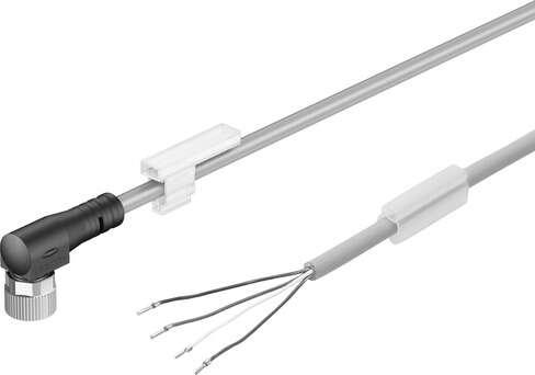 Festo 541344 connecting cable NEBU-M8W4-K-2.5-LE4 for proximity sensors, position transmitter, pressure switch, flow sensors, visual and inductive sensors. Conforms to standard: (* Core colours and connection numbers to EN 60947-5-2, * EN 61076-2-104), Cable identific