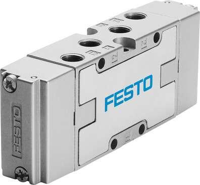 Festo 536049 pneumatic valve VL-5/3E-1/8-B-EX 5/3-way function, centre position exhausted Valve function: 5/3 exhausted, Type of actuation: pneumatic, Width: 26 mm, Standard nominal flow rate: 1000 l/min, Operating pressure: -0,9 - 10 bar