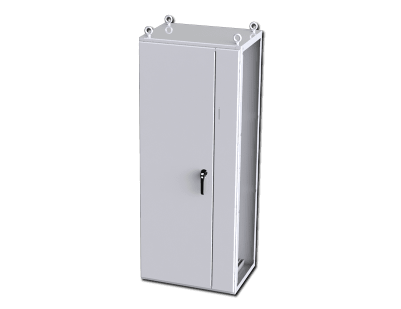Saginaw Control SCE-SD200806LG 1DR IMS Disc. Enclosure, Height:78.74", Width:31.50", Depth:22.00", Powder coated RAL 7035 gray inside and out.