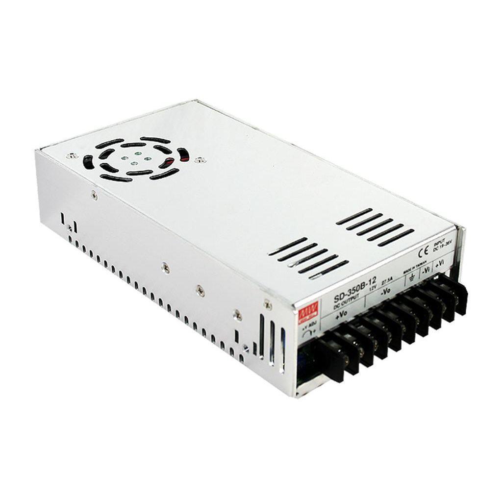 MEAN WELL SD-350B-12 DC-DC Enclosed converter; Input 19-36Vdc; Output +12Vdc at 27.5A; Forced air cooling