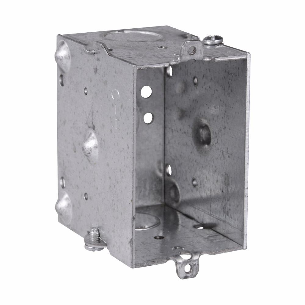 Eaton Corp TP214 Eaton Crouse-Hinds series Switch Box, (1) 1/2", Conduit (no clamps), 2-1/2", (1) 1/2", Steel, Leveling bumps, Gangable, 12.5 cubic inch capacity