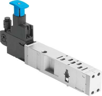 Festo 546253 regulator plate VABF-S4-1-R7C2-C-10 For valve terminals VTSA and VTSA-F, standard port pattern to 15407-2, up to max. 10 bar. Width: 26 mm, Based on the standard: ISO 15407-2, Assembly position: Any, Controller function: (* Output pressure constant, * wit