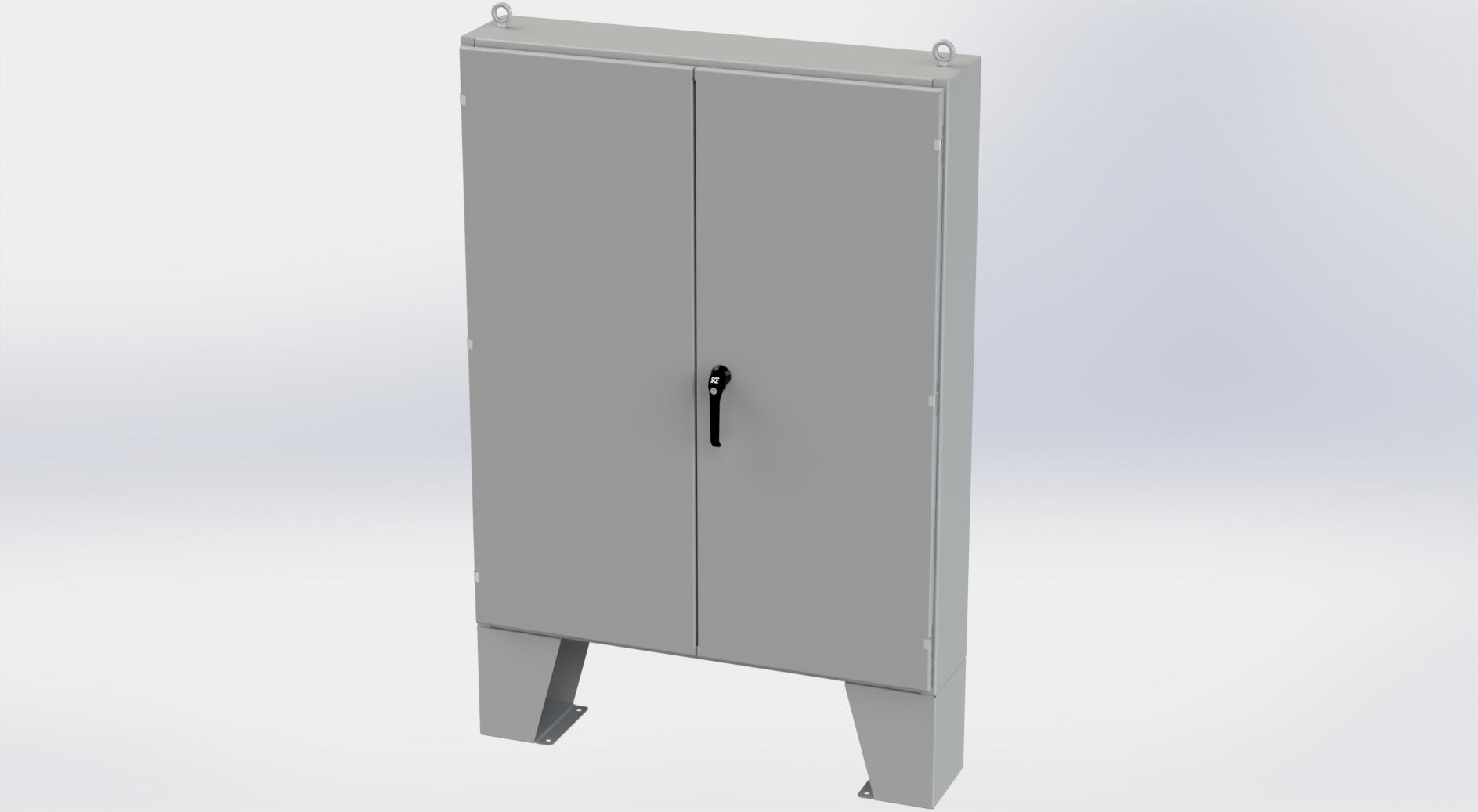 Saginaw Control SCE-604810LP 2DR LP Enclosure, Height:60.00", Width:48.00", Depth:10.00", ANSI-61 gray powder coating inside and out. Optional sub-panels are powder coated white.