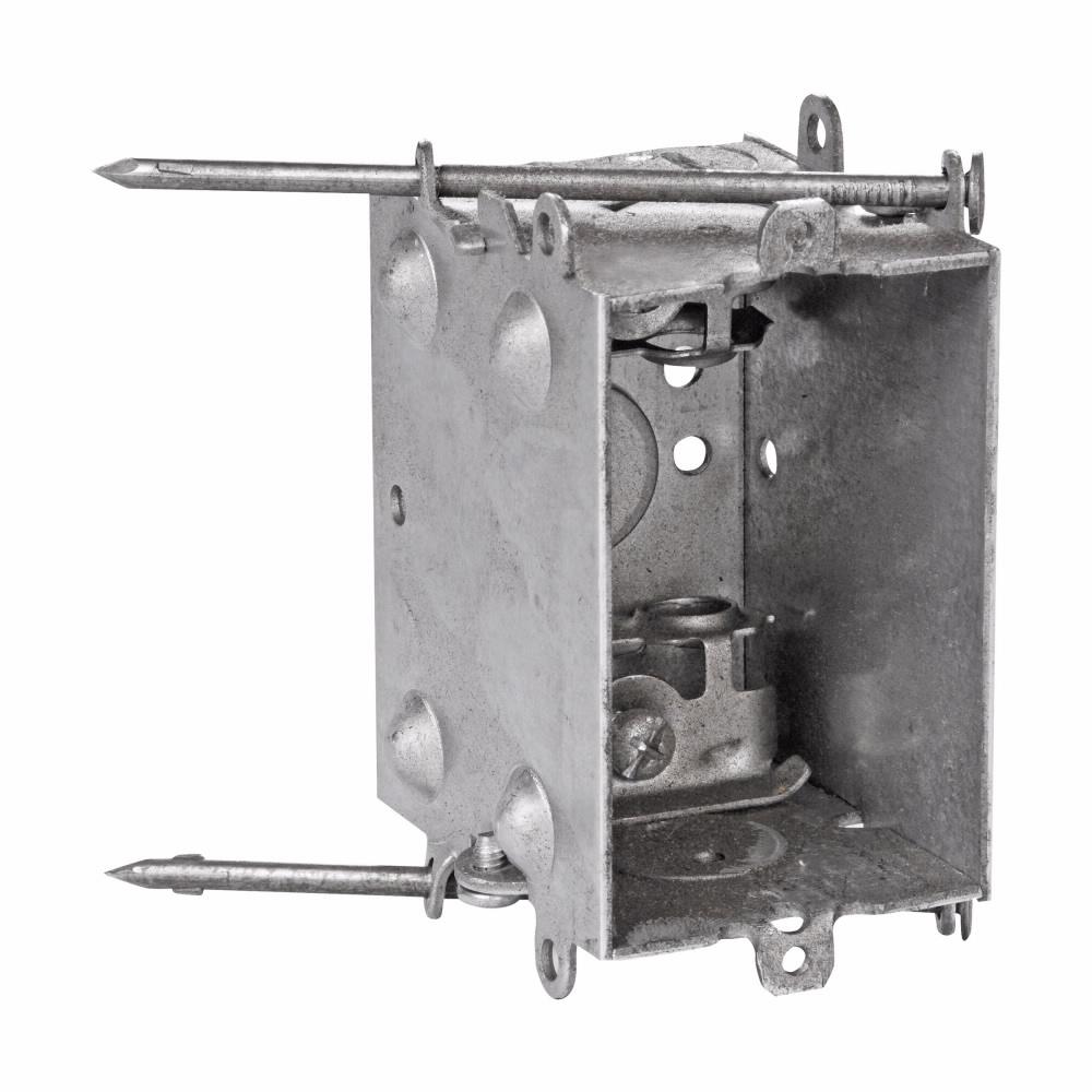 Eaton Corp TP213 Eaton Crouse-Hinds series Switch Box, (1) 1/2", AC/MC clamps, 2-1/2", Steel, Angle, Non-gangable, 12.5 cubic inch capacity