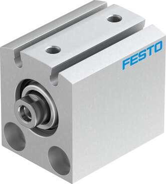 Festo 188141 short-stroke cylinder ADVC-20-10-I-P-A For proximity sensing, piston-rod end with female thread. Stroke: 10 mm, Piston diameter: 20 mm, Cushioning: P: Flexible cushioning rings/plates at both ends, Assembly position: Any, Mode of operation: double-acting