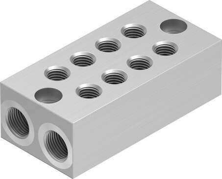 Festo 8049142 supply manifold OABM-P-G3-10-4 No. of device positions: 4, Corrosion resistance classification CRC: 2 - Moderate corrosion stress, Max. tightening torque: 3,3 Nm, Min. tightening torque: 0,3 Nm, Product weight: 69,6 g