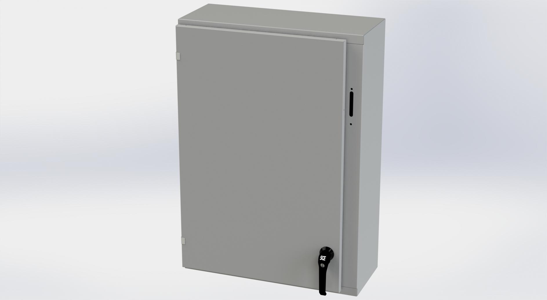 Saginaw Control SCE-36XEL2510LP XEL LP Enclosure, Height:36.00", Width:25.38", Depth:10.00", ANSI-61 gray powder coating inside and out. Optional sub-panels are powder coated white.