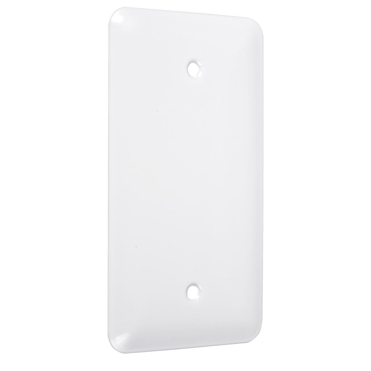Hubbell WRW-B 1-Gang Metal Wallplate, Princess, Blank, White Smooth  ; Easily primed and painted to match or complement walls. ; Won't bow, crack or distort during installation. ; Premium North American powder coat. ; Includes screw(s) in matching finish.