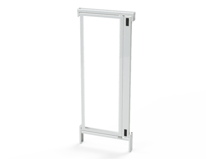 Saginaw Control SCE-7230SOF19 Frame, Swing Out Rack Mounting, Height:60.50", Width:27.56", Depth:2.00", Powder Coated White