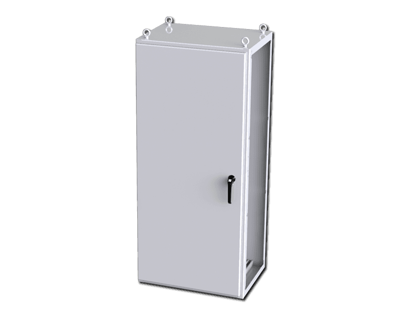 Saginaw Control SCE-S180806LG 1DR IMS Enclosure, Height:70.87", Width:31.50", Depth:22.00", Powder coated RAL 7035 gray inside and out.