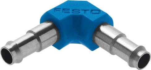 Festo 150012 barbed L-connector L-PK-6 With barbed fittings. Nominal size: 5,3 mm, Operating medium: Compressed air in accordance with ISO8573-1:2010 [7:-:-], Note on operating and pilot medium: Lubricated operation possible (subsequently required for further operatio