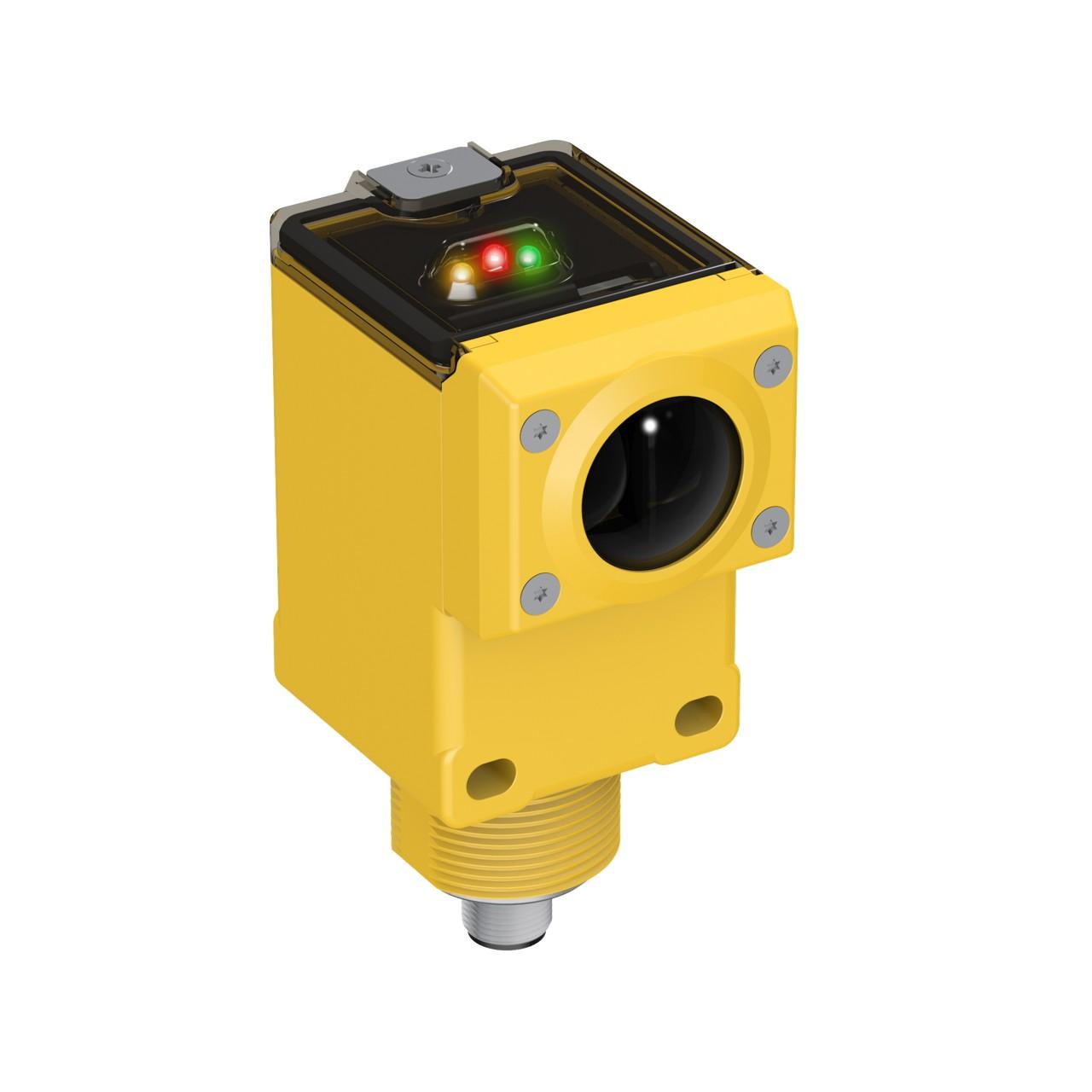 Banner Q45AD9CV4Q Intrinsically-safe photo-electric sensor with convergent mode - Banner Engineering (Q series - Q45AD9) - Part #37634 - Sensing range 100mm - Visible red light (680nm) - 1 x digital output (NAMUR) (Light-ON or Dark-ON operation) - Supply voltage 5Vdc-15Vdc