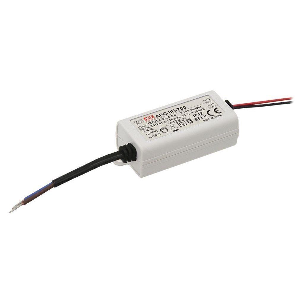 MEAN WELL APC-8E-700 AC-DC Single output LED driver Constant Current (CC); Input 180-264Vac; Output 0.7A at 11Vdc