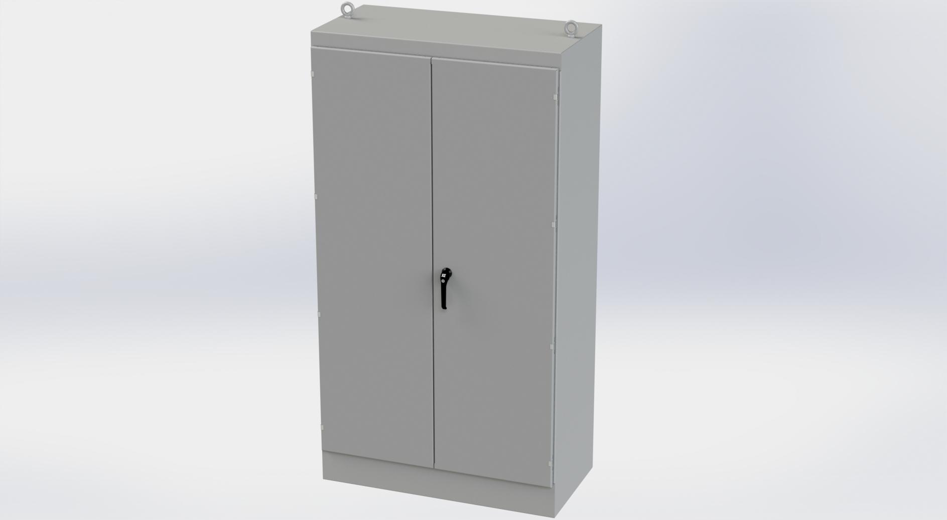 Saginaw Control SCE-904824FSD FSD Enclosure, Height:90.00", Width:48.00", Depth:24.00", ANSI-61 gray finish inside and out. Optional sub-panels are powder coated white.