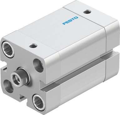 Festo 536263 compact cylinder ADN-25-25-I-P-A Per ISO 21287, with position sensing and internal piston rod thread Stroke: 25 mm, Piston diameter: 25 mm, Piston rod thread: M6, Cushioning: P: Flexible cushioning rings/plates at both ends, Assembly position: Any