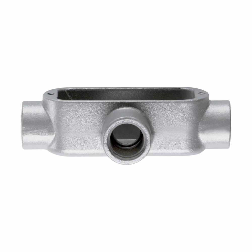 Eaton X150M CG Eaton Crouse-Hinds series Condulet Form 5 conduit outlet body, Malleable iron, X shape, SnapPack pre-assembled body and integral gasket cover, 1-1/2"