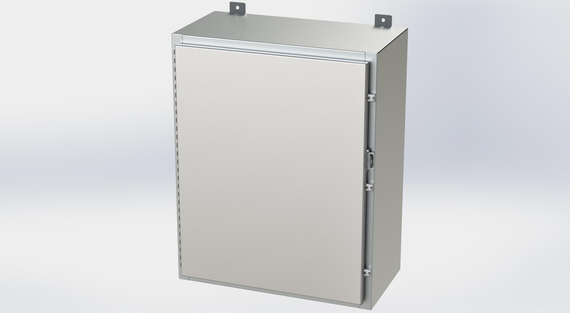 Saginaw Control SCE-30H2412SSLP Nema 4X LP Enclosure, Height:30.00", Width:24.00", Depth:12.00", #4 brushed finish on all exterior surfaces. Optional sub-panels are powder coated white.