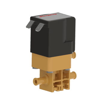 Humphrey 37031310 Solenoid Valves, Small 2-Way & 3-Way Solenoid Operated, Number of Ports: 3 ports, Number of Positions: 2 positions, Valve Function: Diverter, Piping Type: Inline, Direct Piping, Size (in)  HxWxD: 2.99 x 1.21 x 1.49, Media: Aggressive Liquids & Gases