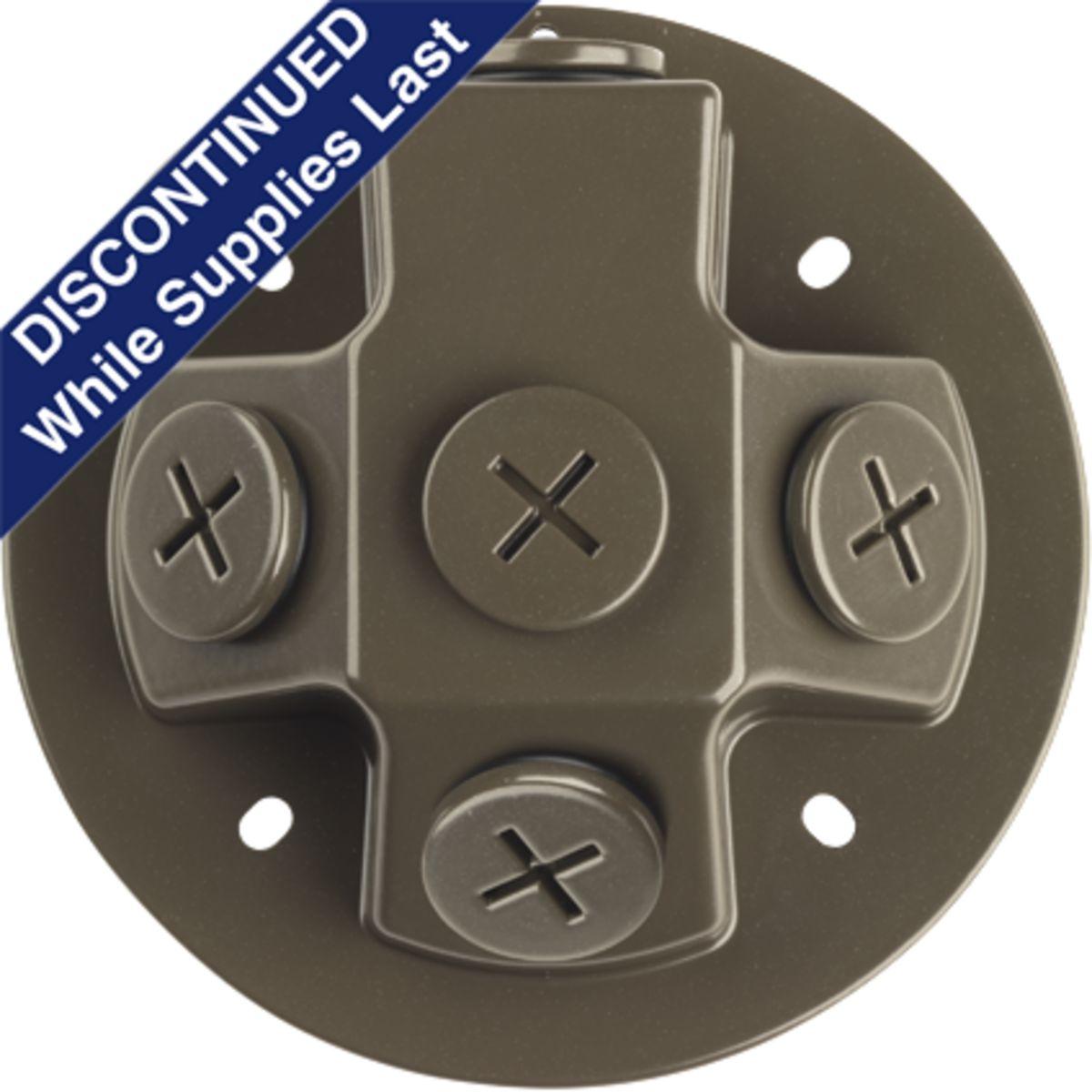 Hubbell P6343-20 Backplate for the LED flood lights with die-cast construction. This back plate can be used with a single head or multiple heads and motion sensors. Heads are sold separately (P6342). Antique Bronze finish.  ; Backplate for the LED Security flood lights. ;