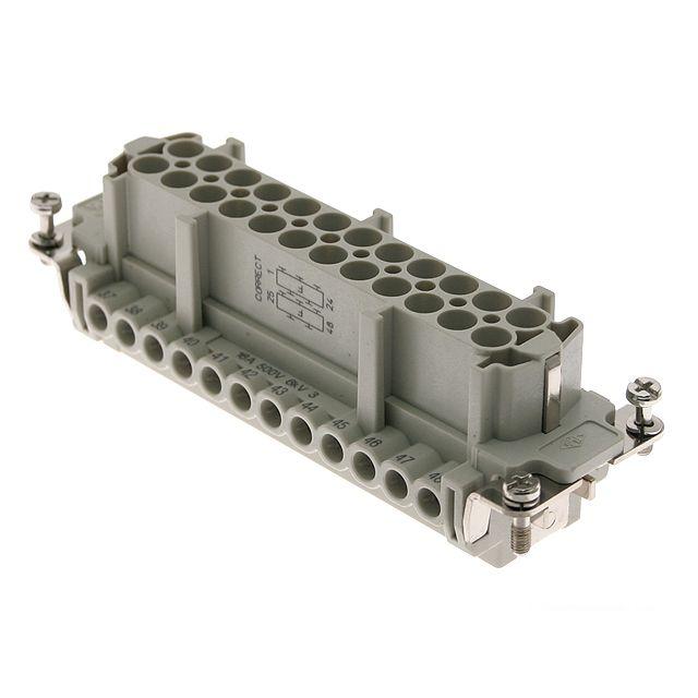 Mencom CNEF-24TXN Standard, CNE series, Female Rectangular Insert, size 104.27, 24 pin, 16 amp, Screw, w/o pressure plate, (25-48)