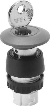 Festo 573108 mushroom pushbutton with detent PRS-22-RT-B Installation diameter: 22,5 mm, Corrosion resistance classification CRC: 0 - No corrosion stress, Protection class: IP40, Product weight: 44,8 g, Colour: Red