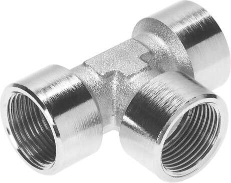 Festo 8030238 t-fitting NPFC-T-3G12-F Material threaded fitting: Nickel-plated brass, Container size: 10, Operating pressure: -0,95 - 50 bar, Operating medium: Compressed air in accordance with ISO8573-1:2010 [-:-:-], Corrosion resistance classification CRC: 1 - Low co