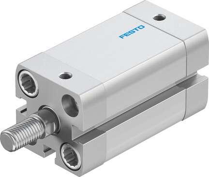 Festo 536239 compact cylinder ADN-20-30-A-P-A Per ISO 21287, with position sensing and external piston rod thread Stroke: 30 mm, Piston diameter: 20 mm, Piston rod thread: M8, Cushioning: P: Flexible cushioning rings/plates at both ends, Assembly position: Any