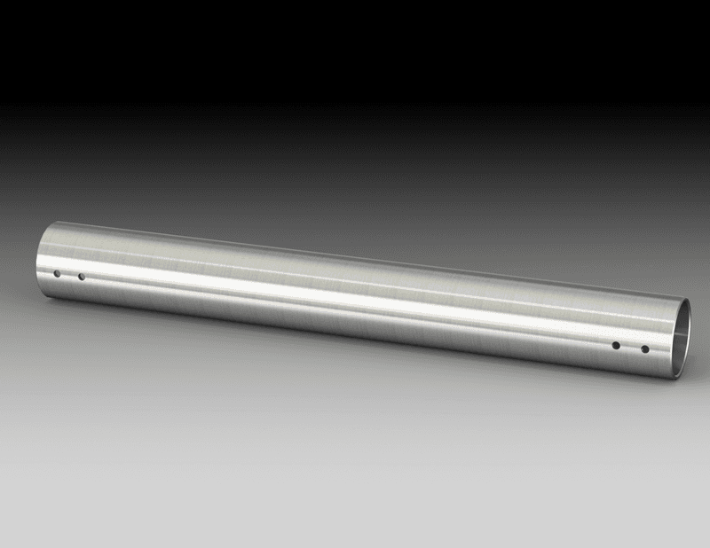 Saginaw Control SCE-SAS20I Stainless Steel Straight Tube, Height:19.69", Width:2.36", Depth:2.36", #4 brushed finish