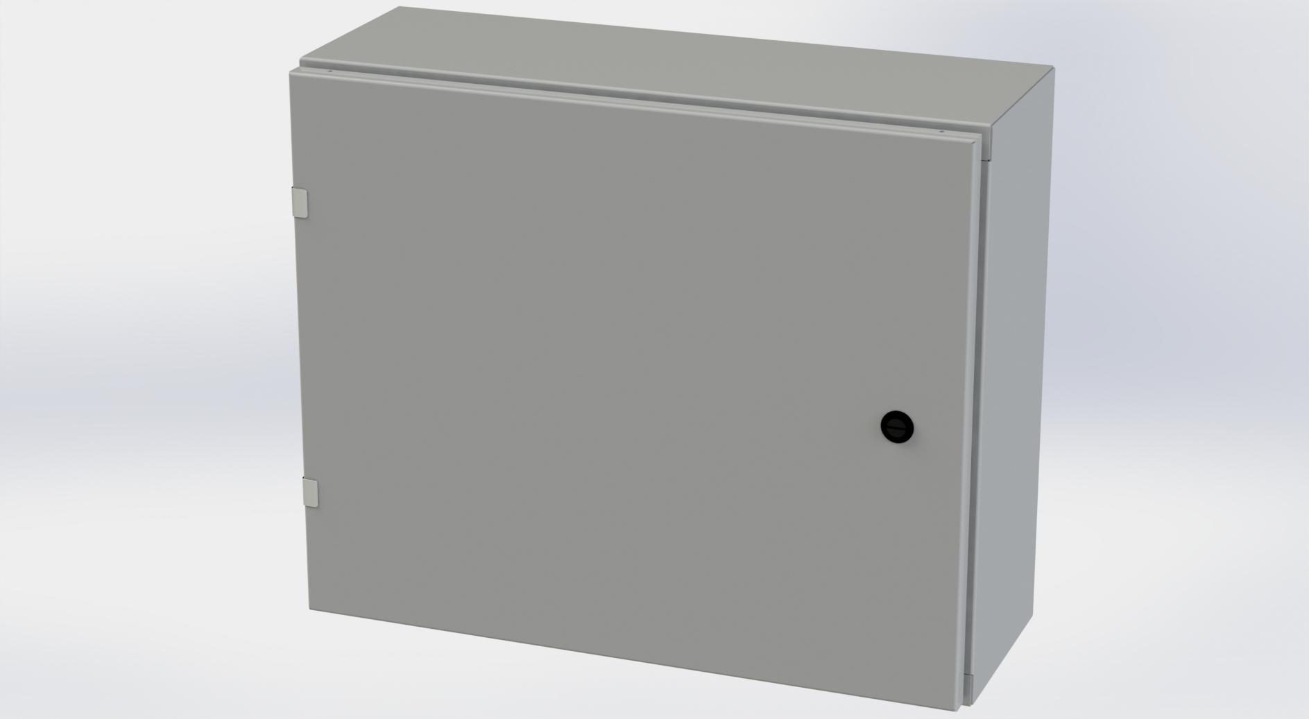 Saginaw Control SCE-20EL2408LP EL Enclosure, Height:20.00", Width:24.00", Depth:8.00", ANSI-61 gray powder coating inside and out. Optional sub-panels are powder coated white.