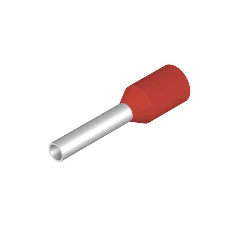 Weidmuller 9019080000 Wire-end ferrule, insulated, 10 mm, 8 mm, red, 17 AWG, H1,0/14D R