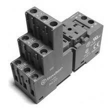 Finder 94.03.0 Plug-in socket with opposite contacts and coil connections - Finder - Rated current 10A - Box-clamp connections - DIN rail / Panel mounting - Black color - IP20