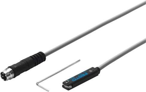 Festo 150857 proximity sensor SME-8-S-LED-24 Electric, with reed contact, for drives with T-slot, with M8 plug. Design: for T-slot, Conforms to standard: EN 60947-5-2, Authorisation: RCM Mark, CE mark (see declaration of conformity): to EU directive for EMC, Materials