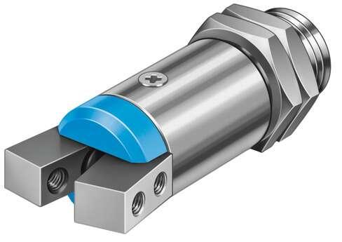 Festo 185700 angle gripper HGWM-12-EO-G7 Micro, with male thread. Size: 12, Max. angular gripper jaw backlash ax,ay: 0,5 deg, Max. gripper jaw backlash Sz: 0,03 mm, Max. opening angle: 18,5 deg, Repetition accuracy, gripper: <:  0,02 mm