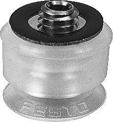 Festo 189286 suction cup ESS-10-SS easily interchangeable, Min. workpiece radius: 30 mm, Nominal size: 2 mm, suction cup diameter: 10 mm, suction cup volume: 0,05 cm3, Position of connection: on top