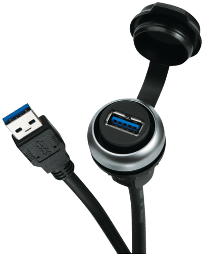 Murr Elektronik 4000-73000-0240000 MSDD pass-through USB 3.0 form A, 5.0 m cable, design silver