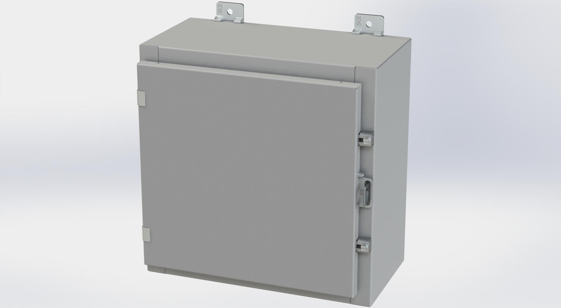Saginaw Control SCE-16H1608LP Nema 4 LP Enclosure, Height:16.00", Width:16.00", Depth:8.00", ANSI-61 gray powder coating inside and out. Optional panels are powder coated white.