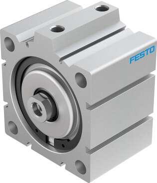 Festo 188335 short-stroke cylinder ADVC-100-25-I-P-A For proximity sensing, piston-rod end with female thread. Stroke: 25 mm, Piston diameter: 100 mm, Based on the standard: (* ISO 6431, * Hole pattern, * VDMA 24562), Cushioning: P: Flexible cushioning rings/plates at