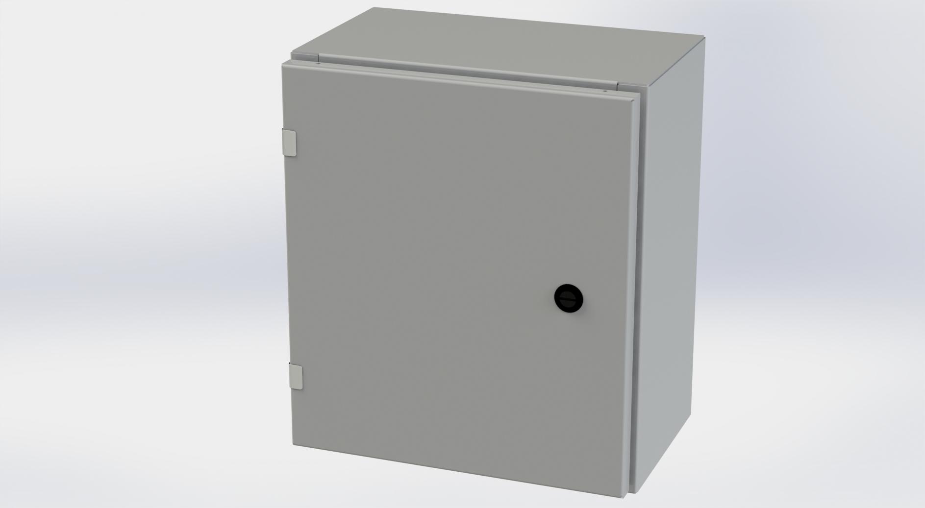 Saginaw Control SCE-16EL1408LP EL Enclosure, Height:16.00", Width:14.00", Depth:8.00", ANSI-61 gray powder coating inside and out. Optional sub-panels are powder coated white.