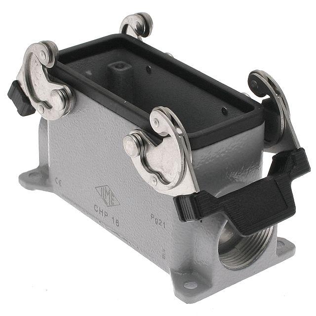 Mencom CHP-16 Standard, Rectangular Base, Double Latch, Surface mount, size 77.27, Side PG21 cable entry