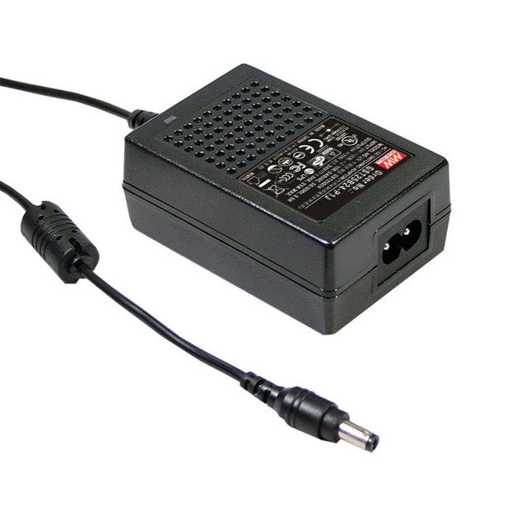 MEAN WELL GST25B15-P1J AC-DC Industrial desktop adaptor; Output 15Vdc at 1.66A; 2 pole AC inlet IEC320-C8