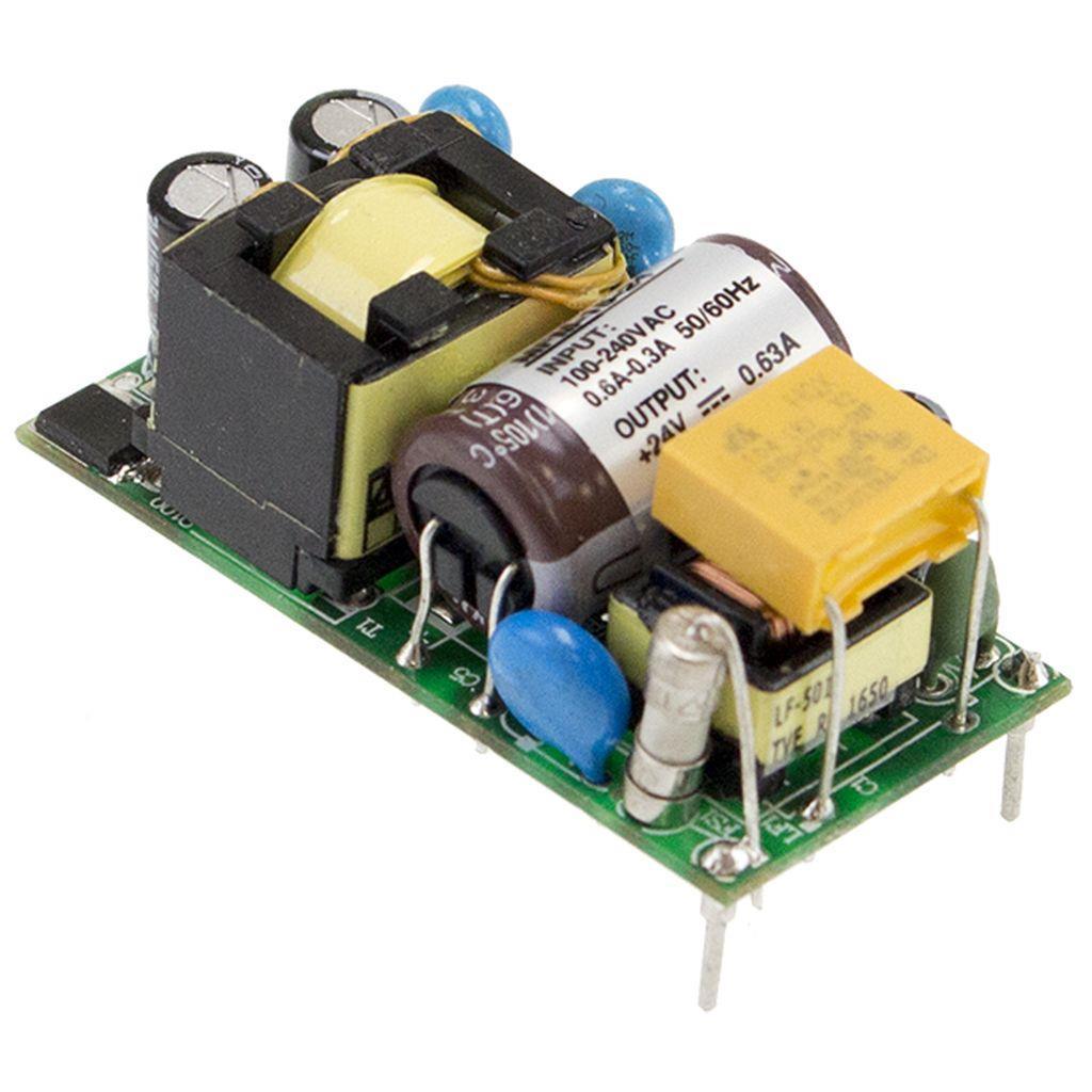 MEAN WELL MFM-15-24 AC-DC Single output Medical Open frame power supply; Output 24Vdc at 0.63A; PCB mount; 2xMOPP