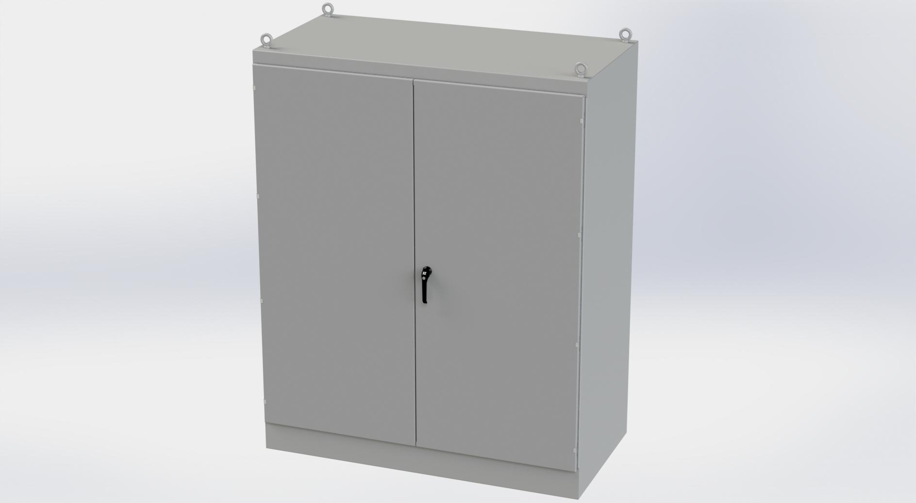 Saginaw Control SCE-907236FSD FSD Enclosure, Height:90.00", Width:72.00", Depth:36.00", ANSI-61 gray finish inside and out. Optional sub-panels are powder coated white.