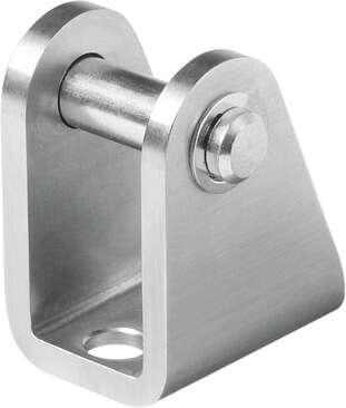 Festo 195868 clevis foot CRLBN-50/63 Corrosion resistant, for cylinders CRHD and CRDSNU. Size: 50/63, Assembly position: Any, Corrosion resistance classification CRC: 4 - Very high corrosion stress, Ambient temperature: -40 - 150 °C, Product weight: 293 g