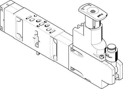 Festo 546788 regulator plate VABF-S3-2-R6C2-C-10 For valve terminal VDMA-01/02, standard port pattern to 15407-1, up to 10 bar. Width: 18 mm, Based on the standard: ISO 15407-1, Assembly position: Any, Pneumatic vertical stacking: Pressure regulator for 2 reversible, 