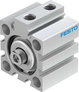 Festo 188210 short-stroke cylinder ADVC-32-10-I-P No facility for sensing, piston-rod end with female thread. Stroke: 10 mm, Piston diameter: 32 mm, Based on the standard: (* ISO 6431, * Hole pattern, * VDMA 24562), Cushioning: P: Flexible cushioning rings/plates at b