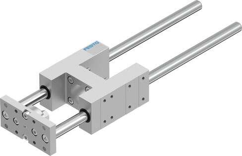 Festo 2784164 guide unit EAGF-V2-KF-50-320 For electric cylinder ESBF. Size: 50, Stroke: 320 mm, Reversing backlash: 0 µm, Assembly position: Any, Guide: Recirculating ball bearing guide