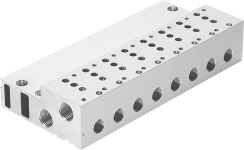 Festo 525236 manifold block MHA4-PR6-3-1/4 For sub-base valves MHA4-... Max. number of valve positions: 6, Corrosion resistance classification CRC: 2 - Moderate corrosion stress, Product weight: 1080 g, Mounting method for sub-base: (* with through hole, * with top-ha
